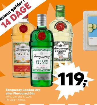 SuperBrugsen Tanqueray london dry eller flavoured gin tilbud