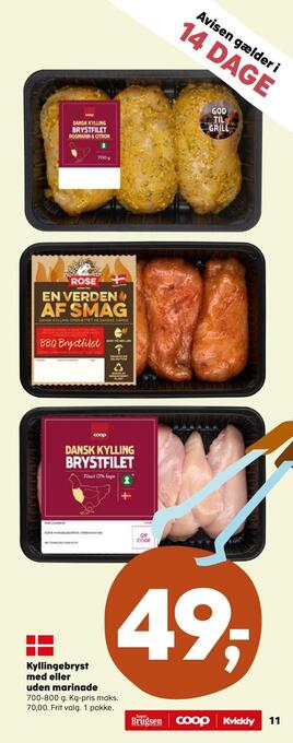 SuperBrugsen Kyllingebryst med eller uden marinade tilbud