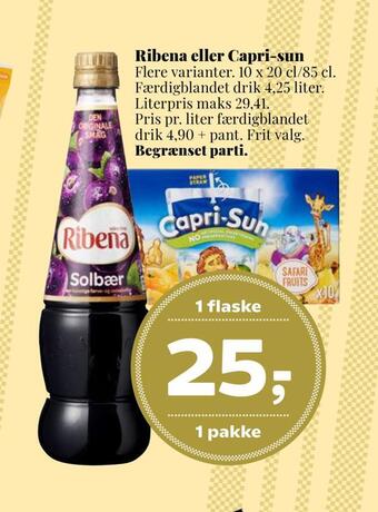 Dagli'Brugsen Ribena eller capri-sun tilbud