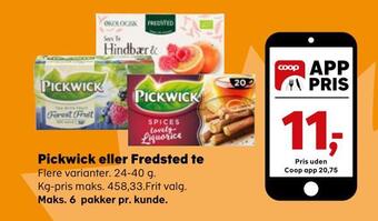 SuperBrugsen Pickwick eller fredsted te tilbud