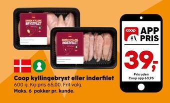 SuperBrugsen Coop kyllingebryst eller inderfilet tilbud