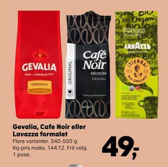 SuperBrugsen Gevalia, cafe noir eller lavazza formalet tilbud