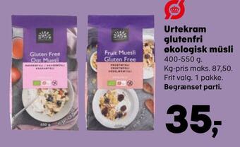 SuperBrugsen Urtekram glutenfri økologisk müsli tilbud