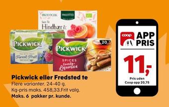 Kvickly Pickwick eller fredsted te tilbud