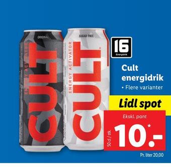 Lidl Cult energidrik tilbud