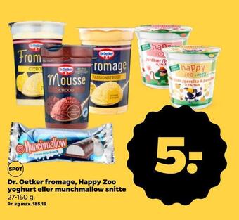 Netto Dr. oetker fromage, happy zoo yoghurt eller munchmallow snitte tilbud