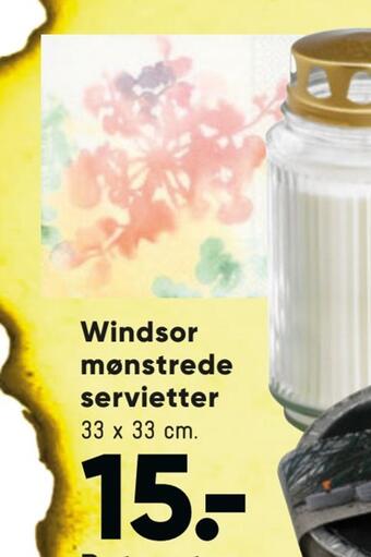 Bilka Windsor mønstrede servietter tilbud