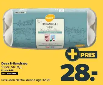 Netto Dava frilandsæg tilbud