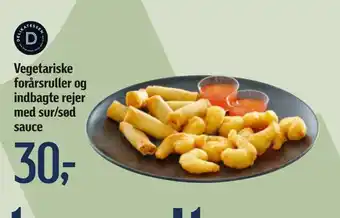 Føtex Vegetariske forårsruller og indbagte rejer med sur/sød sauce tilbud