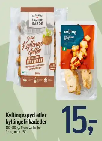 Føtex Kyllingespyd eller kyllingefrikadeller tilbud