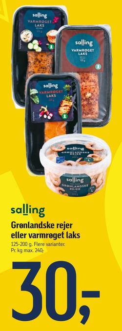 Føtex Grønlandske rejer eller varmrøget laks tilbud
