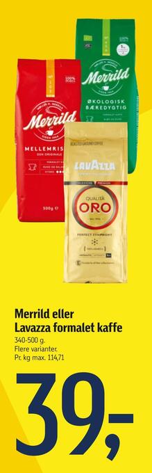 Føtex Merrild eller lavazza formalet kaffe tilbud