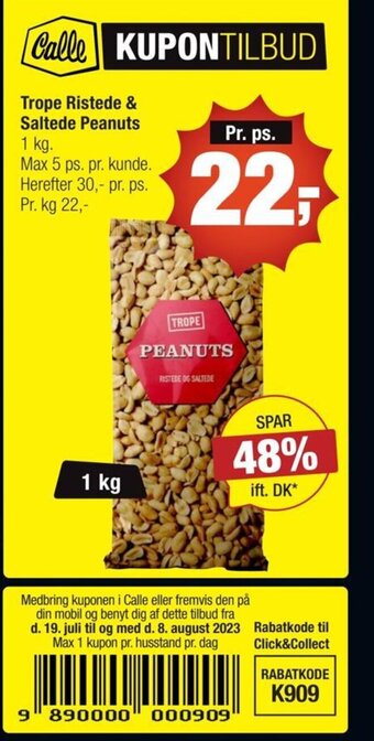 Calle Trope Ristede & Saltede Peanuts tilbud