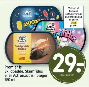 REMA 1000 Premier is skildpadde, skumfidus eller astronaut is i bæger tilbud