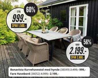 My Home Bonavista kurvehavestol med hynde tilbud