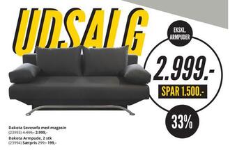 My Home Dakota sovesofa med magasin tilbud