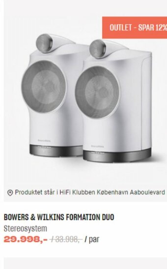 Hi-Fi Klubben BOWERS & WILKINS FORMATION DUO tilbud