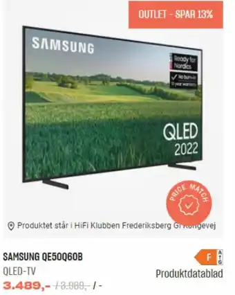Hi-Fi Klubben SAMSUNG QE50060B QLED-TV tilbud