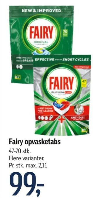 Føtex Fairy maskinopvask-tabs tilbud