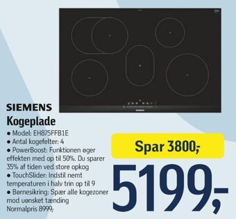 Føtex Siemens indbygningskogeplade tilbud