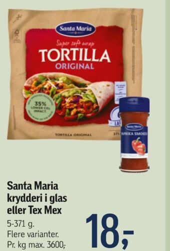 Føtex Santa maria tortillawrap tilbud