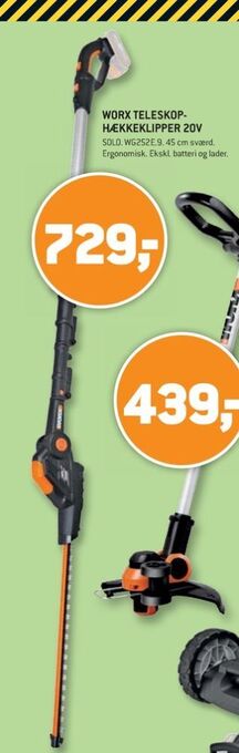 XL-BYG Worx professional hækkeklipper tilbud