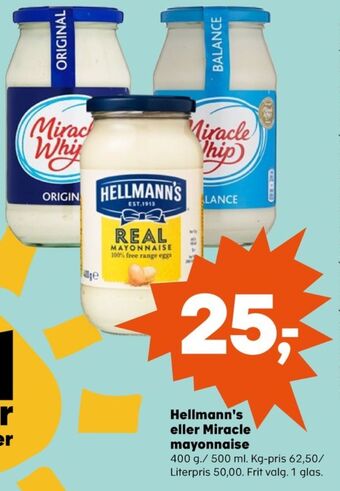 Kvickly Hellmanns mayonnaise tilbud