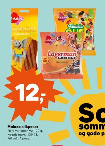 Malaco slikstjerner karamel