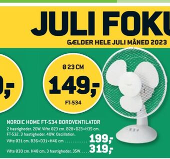 XL-BYG Nordic home bordventilator tilbud