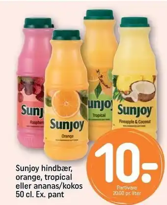 REMA 1000 Sonjoy hindbær, orange, tropical eller ananas/kokos tilbud