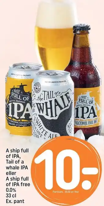 REMA 1000 A ship full of ipa, tail of a whale ipa eller a ship full of ipa free 0.0% tilbud