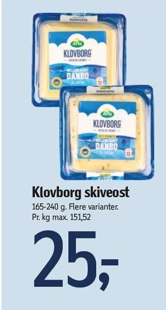 Føtex Klovborg skiveost tilbud