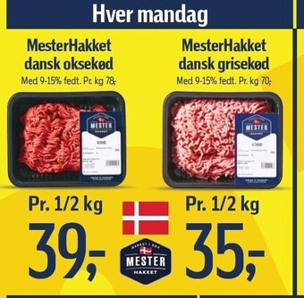 Føtex Mesterhakket dansk oksekød eller mesterhakket dansk grisekød tilbud