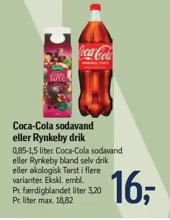 Føtex Coca-cola sodavand eller rynkeby drik tilbud