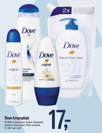 Føtex Dove kropspleje tilbud