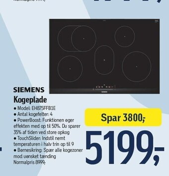 Føtex Siemens kogeplade tilbud