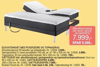 Daells Bolighus Elevationssæt med posefjedre og topmadras tilbud