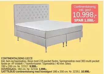 Daells Bolighus Continentalseng lecce, hovedgavl eller sættilbud tilbud