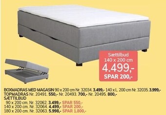 Daells Bolighus Boxmadras med magasin eller topmadras tilbud
