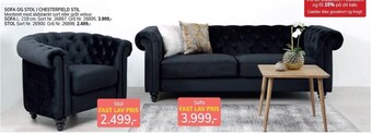 Daells Bolighus Sofa og stol i chesterfield stil tilbud