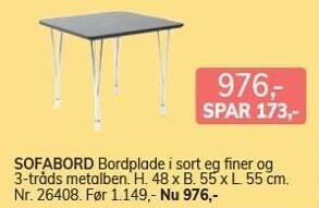 Daells Bolighus Sofabord tilbud