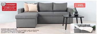Sovesofa med chaiselong