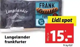 Lidl Langelænder frankfurter tilbud