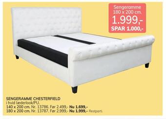 Daells Bolighus Sengeramme chesterfield tilbud