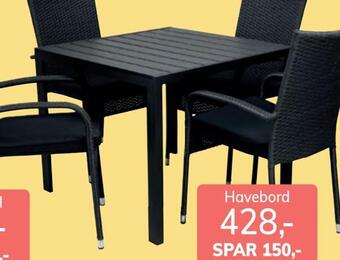 Daells Bolighus Havebord tilbud