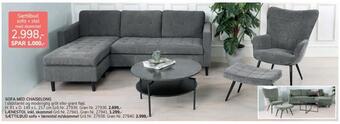 Daells Bolighus Sættilbud sofa + lænestol m/skammel tilbud