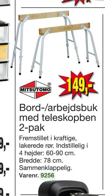 Harald Nyborg Bord-/arbejdsbuk med teleskopben tilbud