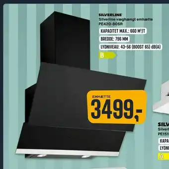 Skousen Silverline væghængt emhætte PE420-80SR tilbud