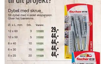 Dybel med skrue