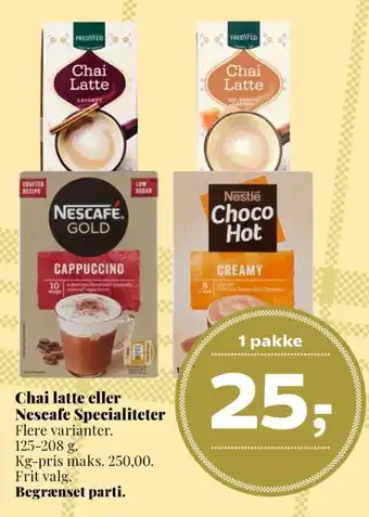 Chai latte instant te